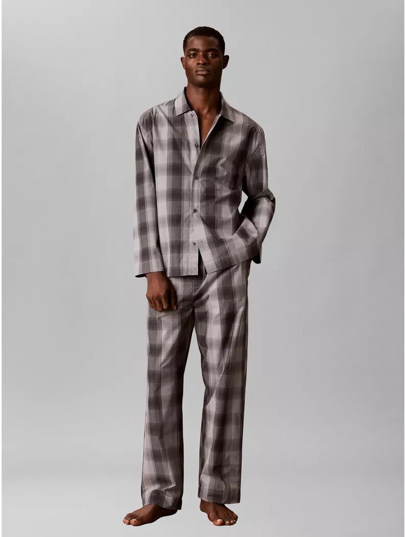 Calvin Klein - Pyjama-Set, langarm, für Herren, Dunkelgrau, Größe M
