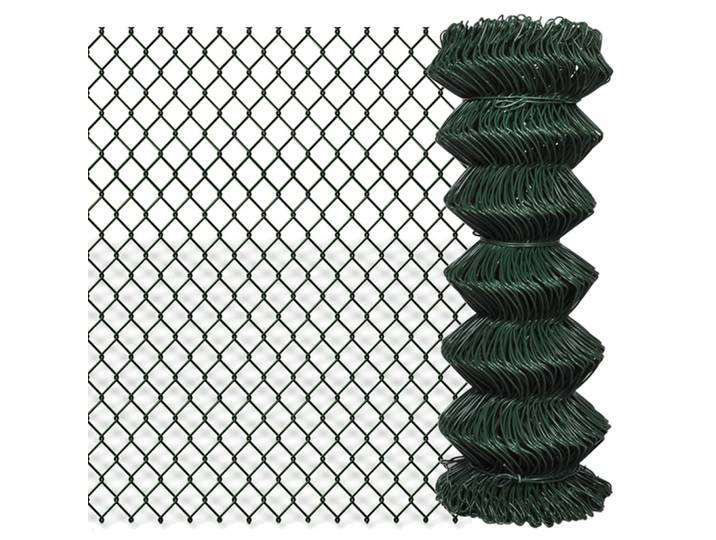 vidaXL Maschendrahtzaun Stahl 1x15 m Grün
