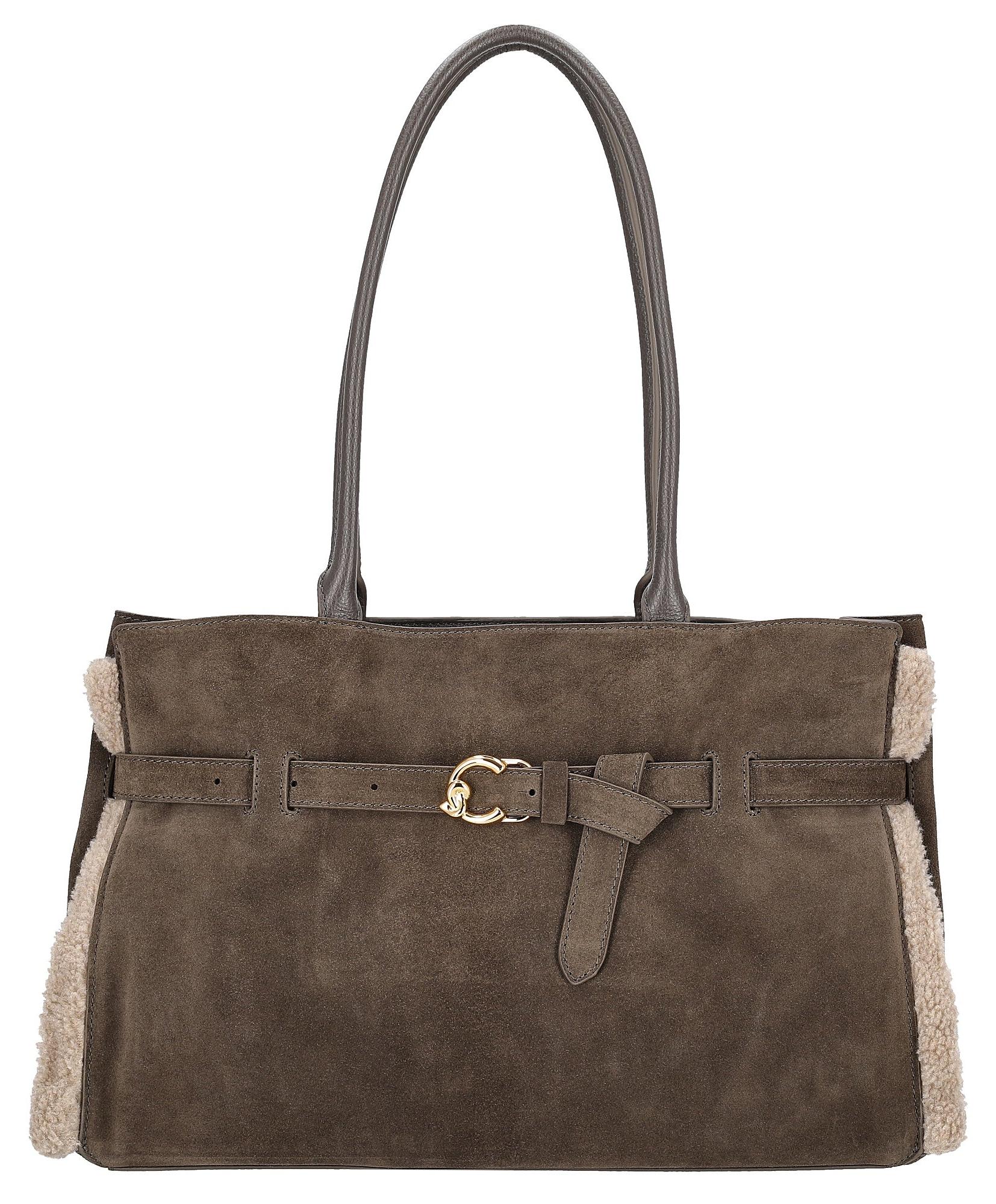 Coccinelle Sabine Soft - Schultertasche 36 cm (fango/wart.t/fan)
