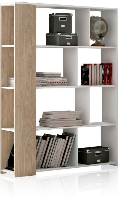 duehome Estantería de diseño modular 174 cm Landa - Blanco - Roble