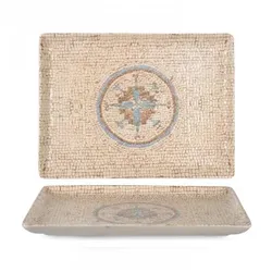 Rechteckiges Tablett „Celest“ 30 x 22 cm, Premium-Feinporzellan, Digitaldruck, Rinart, 6er-Pack