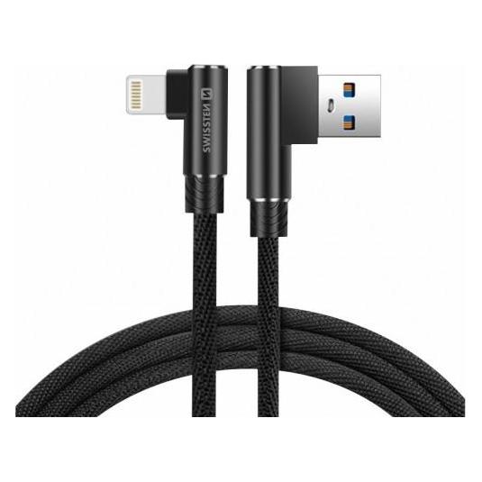 Swissten L Type Textile Universal Quick Charge 3.1 USB to Lightning Data and Charging Cable 1.2m (1.20 m, USB 2.0) (8595217457003)
