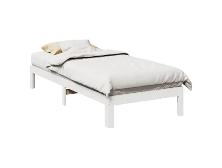 RJPLMFV Bettgestell, massives Kiefernholz, Weiß, 90 x 200 cm Ohne Lattenrost, inklusive Latten, robuste Füße, ausziehbar mit mehreren Betten