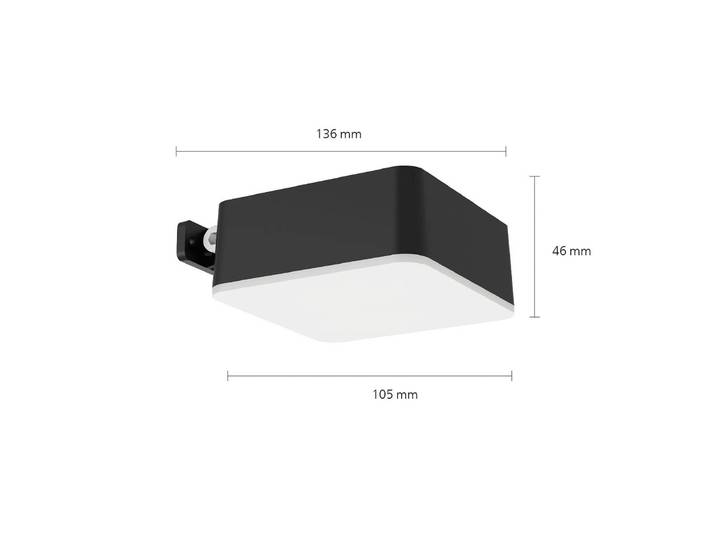 Philips LED-Solar-Wandleuchte Vynce, Kopf 10,5 x cm Vynce, schwarz, Kunststoff, Modern, Wandlampe