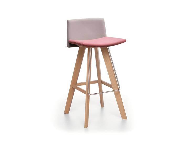 JVmoebel Barhocker Zweifarbiger Barhocker in Rosa mit Holzgestell von JVMoebel (1 St)