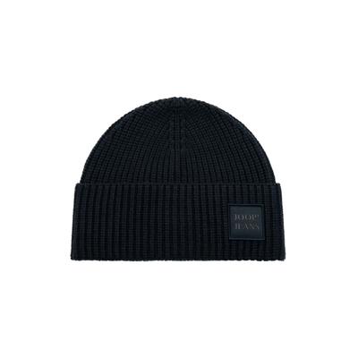 Strickmütze JOOP JEANS "Lucifo", Herren, schwarz (dunkelblau), Strick, Viskosemischung, unifarben, Mützen Strickmütze, weiches Material, breiter Umschlag