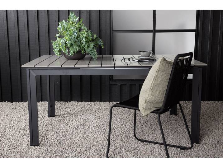 Gartentisch Kairen - perfekt für gesellige Runden im Freien - Schwarz-Grau - 160-240x100 - Luxusbetten24