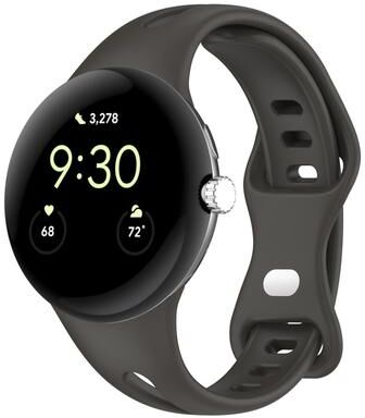 Everyday Crate Google Pixel Watch 4 3 2 1 Silicone Watch Band With Butterfly Buckle Soft Replacement Strap 41mm space Grey