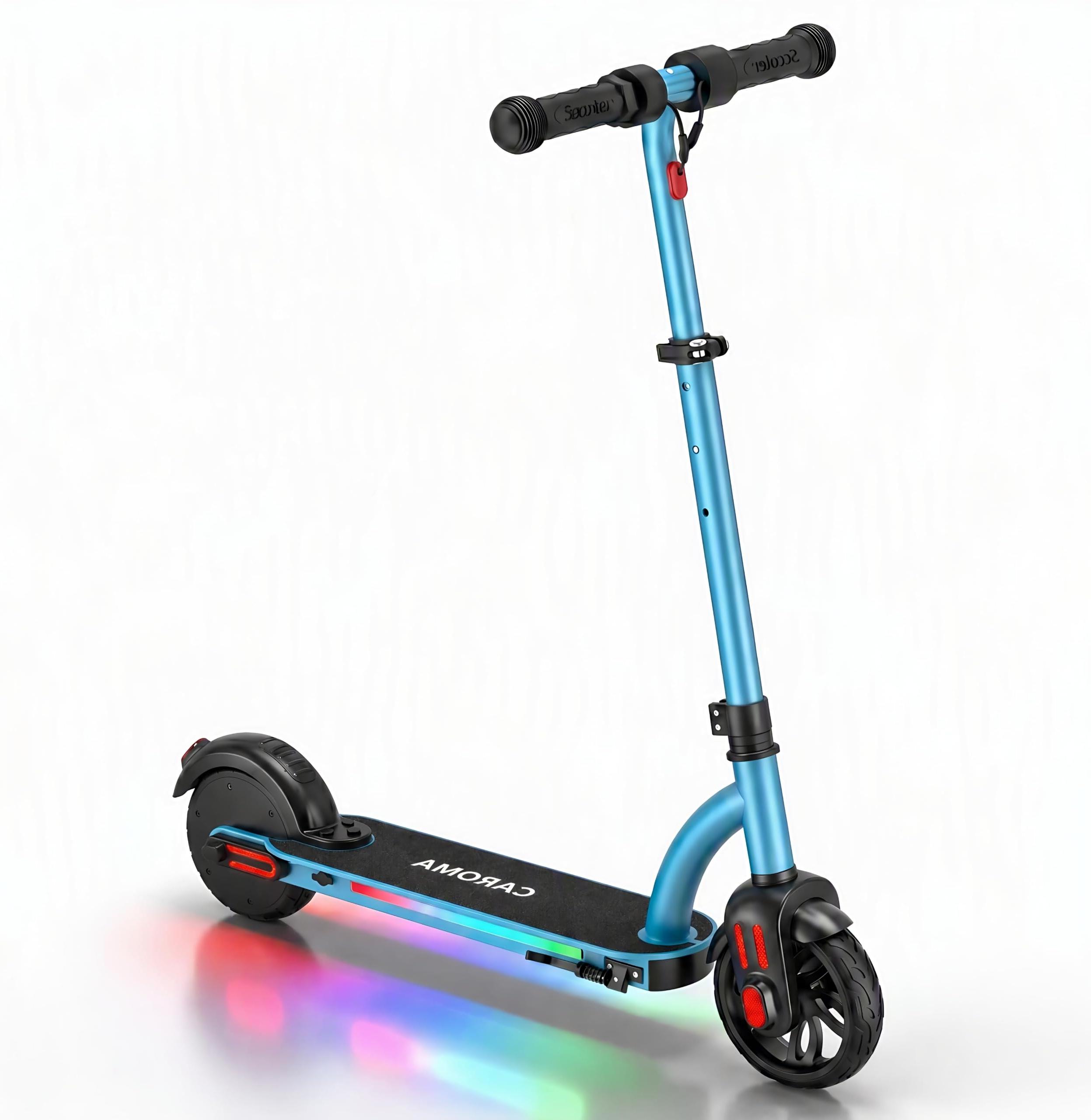 Caroma E Scooter Kinder 6-12 Jahre, 150W, 16 km/h, Höhenverstellbar, LED
