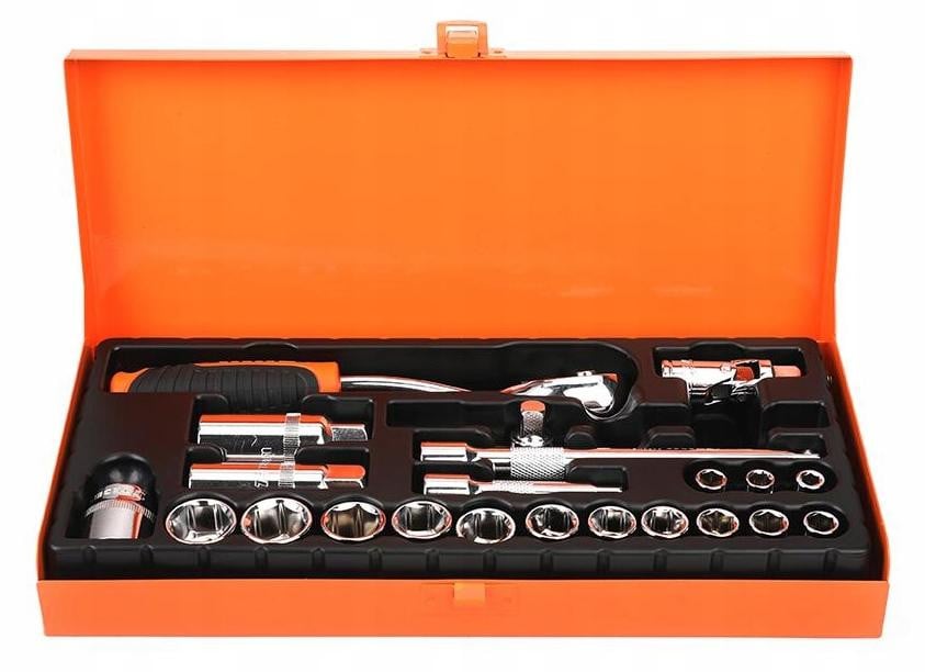 TEGER 22-delige sleutelset van CRV-staal, 3/8 inch