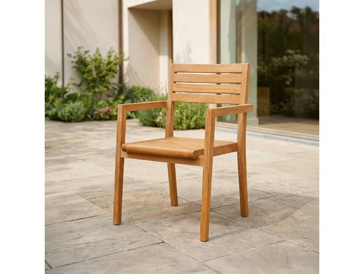 Chaise de jardin avec accoudoirs en bois de teck - Nobu
