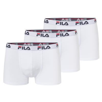 Boxer FILA "MAN BOXER SHORTS", Herren, Gr. S, Single Jersey, weiß, Single Jersey, Obermaterial: 95% Baumwolle, 5% Elasthan, bedruckt, unifarben mit Farbeinsatz, körpernah, Unterhosen, mit elastischem Logobund