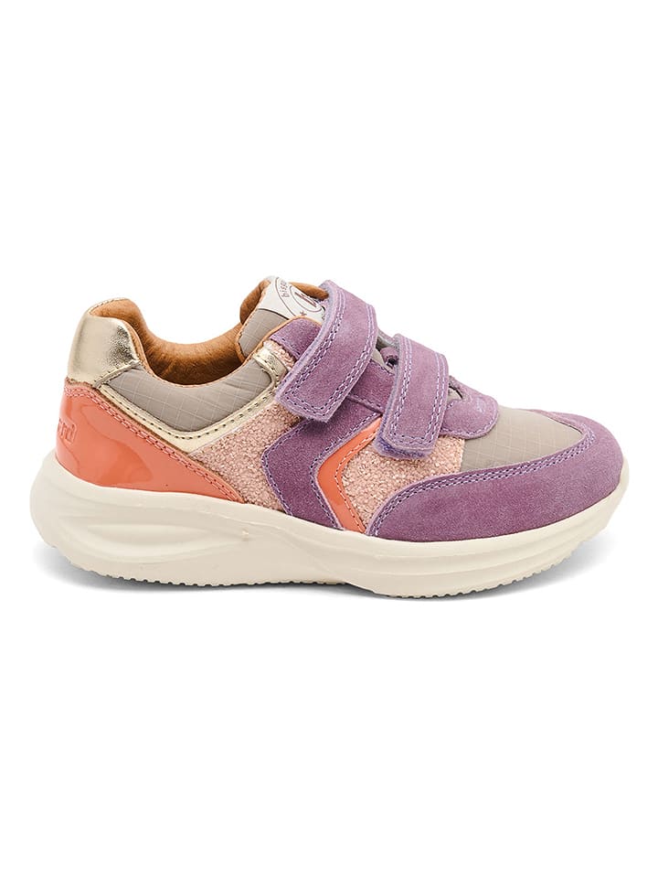 bisgaard Leder-Sneakers "Yuki" in Lila/ Orange - 25