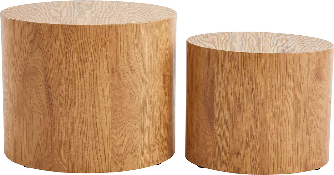 Miliboo Ovale Couchtische aus hellem Holz (2er-Set) WOODY