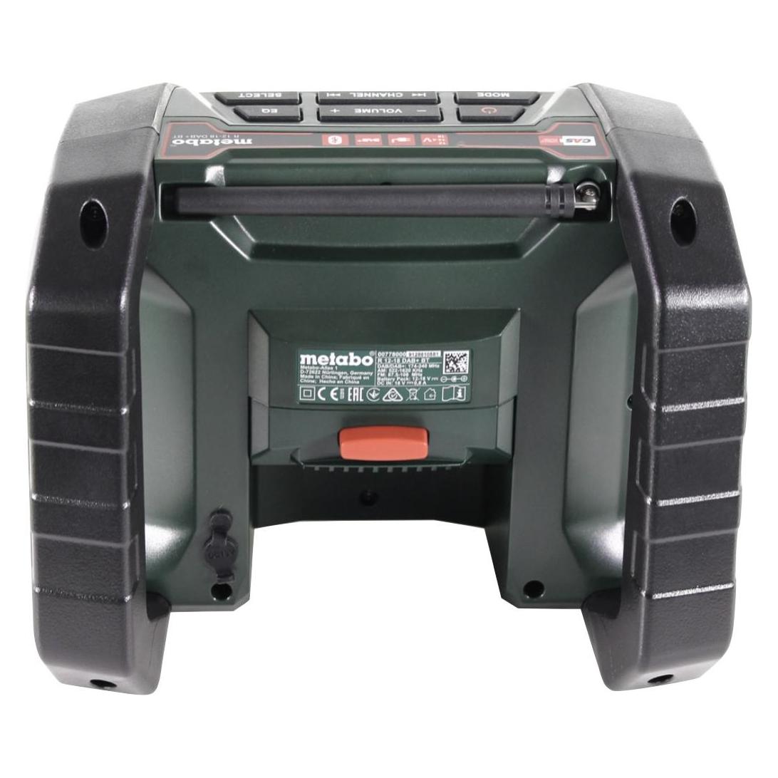 Metabo R 12-18 DAB+ BT Akku Baustellenradio 12-18 V DAB+ + 1x Akku 4,0 Ah + Ladegerät (AM, DAB+, FM, Bluetooth) (R 12-18 DAB+ BT)