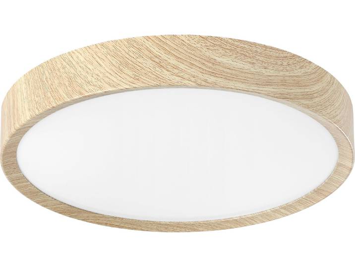 EGLO LED Deckenlampe außen Musurita, Außenleuchte für Wand und Decke, Outdoor Deckenleuchte aus Metall in Holz-Optik, warmweiß, IP44, ⌀ 34 cm