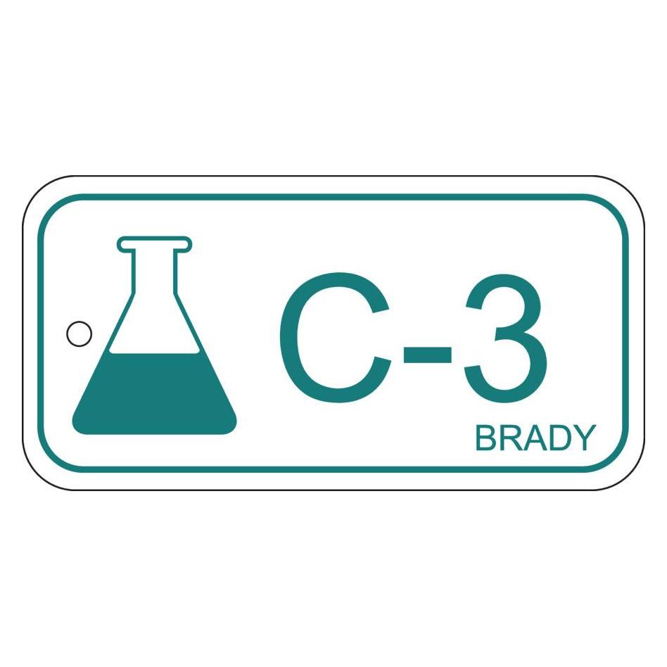 Brady B-7527, Polypropylen Schild, Energy Source Tag - Chemical/Chemikalien, 75 x 38mm, Türkis auf (ENERGY TAG-C-3-75X38MM-PP/25)
