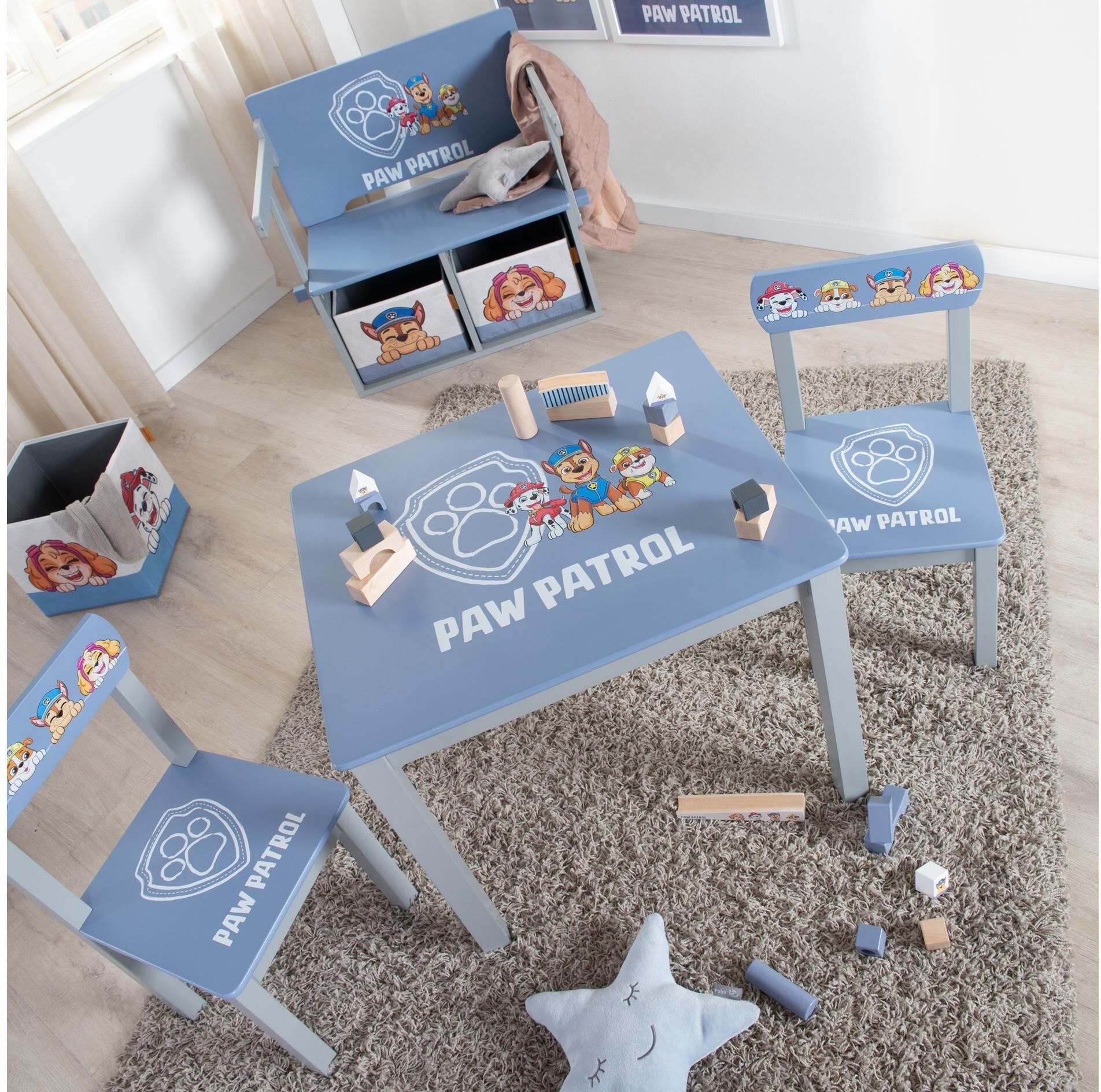 Stuhl ROBA "Paw Patrol", Kinder, blau (blau, grau), Stühle Stuhl blau, grau Einheitsgröße