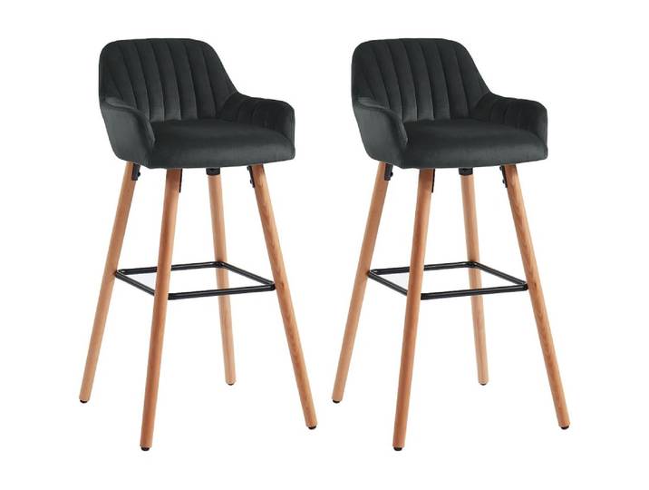 Tabouret de bar velours noir