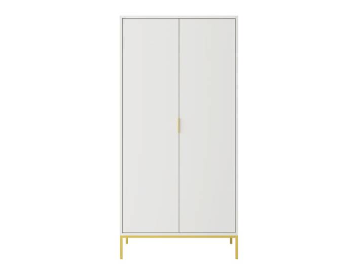 Armoire 2 portes blanc et doré