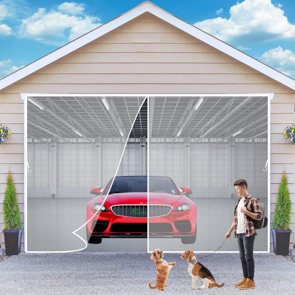 Garagedeur Hor Vliegendeur Wit 90 x 220 cm