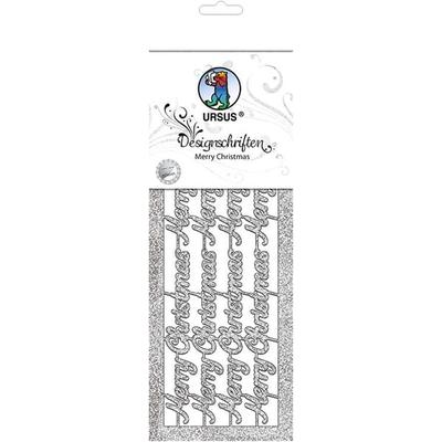 URSUS Dekorationsartikel Designschriften, Merry Christmas, silber