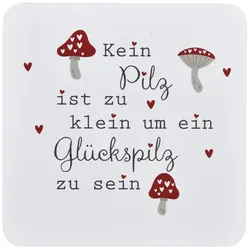 Krasilnikoff Untersetzer Glückspilz, 10,5 x 10,5 cm