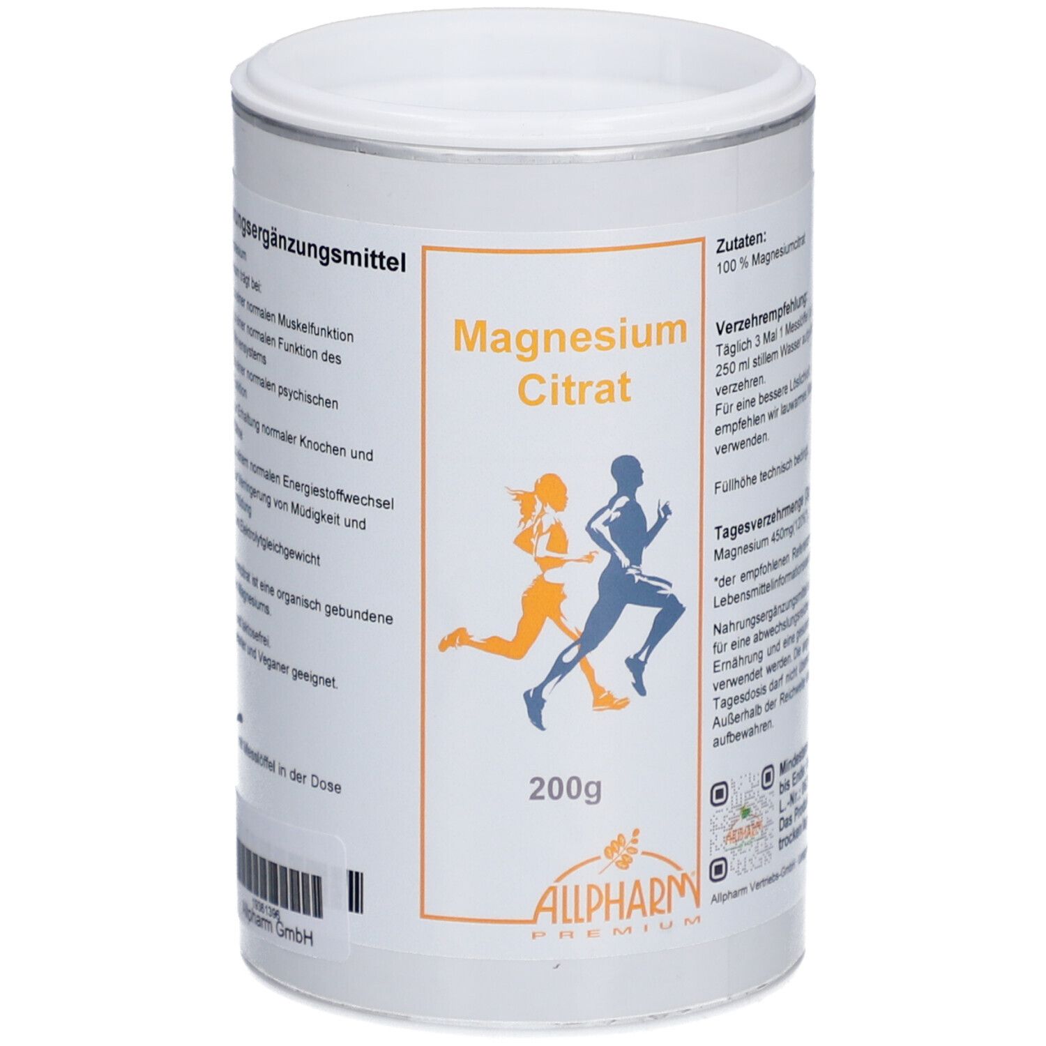 Magnesiumcitrat Pulver Premium Allpharm 200 g