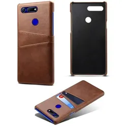 Screenguard Honor View 20 CardCaddy Leder Backcase mit Kartenfächern (Honor View 20), Smartphone Hülle, Braun