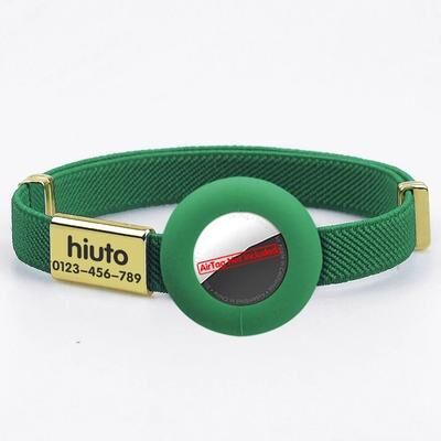 Uplifted Finds Guardian Track Elastic AirTag Safety Collar green