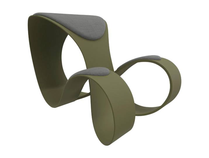 Hocker, Grau, Grün, Kunststoff, Füllung: Polyurethan (Pur), Freiform, 56x52x83 cm, erweiterbar (Typenauswahl), Wohnzimmer, Hocker, Sitzhocker