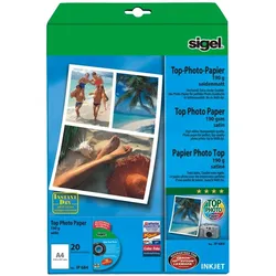 Sigel InkJet-Top-Photo-Papier (A4), Fotopapier, Weiss