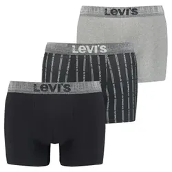 Levis 3P Boxer Giftbox Schwarz/Grau Baumwolle Large Herren
