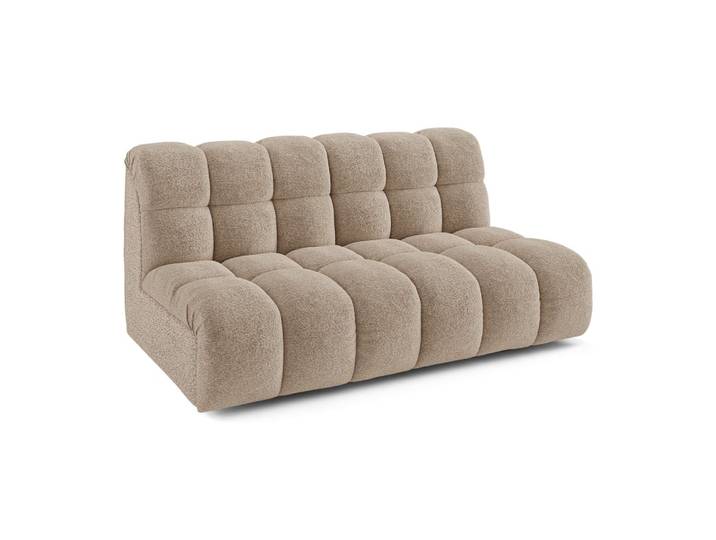 Canapé 2 places 2 places en tissu bouclette taupe