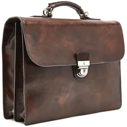 Castelijn & Beerens Rien Aktentasche RFID Leder 39,5 cm Laptopfach (13.30"), Notebooktasche, Braun