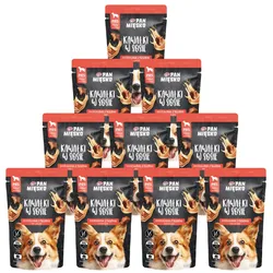 PAN MIĘSKO Fleischstückchen in Soße – Rindfleisch mit Ziegenfleisch, 10x150g, für Hunde