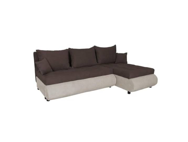 FORNIRO 24 NELA Ecksofa 199x143x80cm Braun Wohnzimmer Couch Schlafsofa Mit Schlaffunktion & Bettkasten - L-Form - Kissen - Stoff Premium ausziehbar Gäste bequem Stauraum Design hochwertig robust