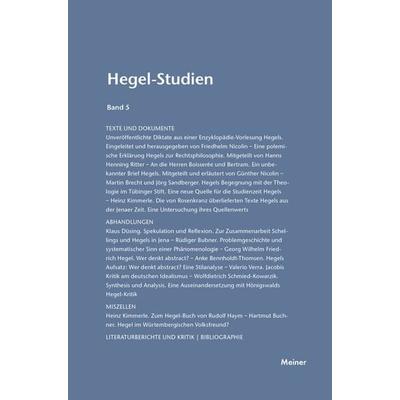 Hegel-Studien Band 5, Taschenbuch von , Meiner, F, 978-3-7873-1469-0