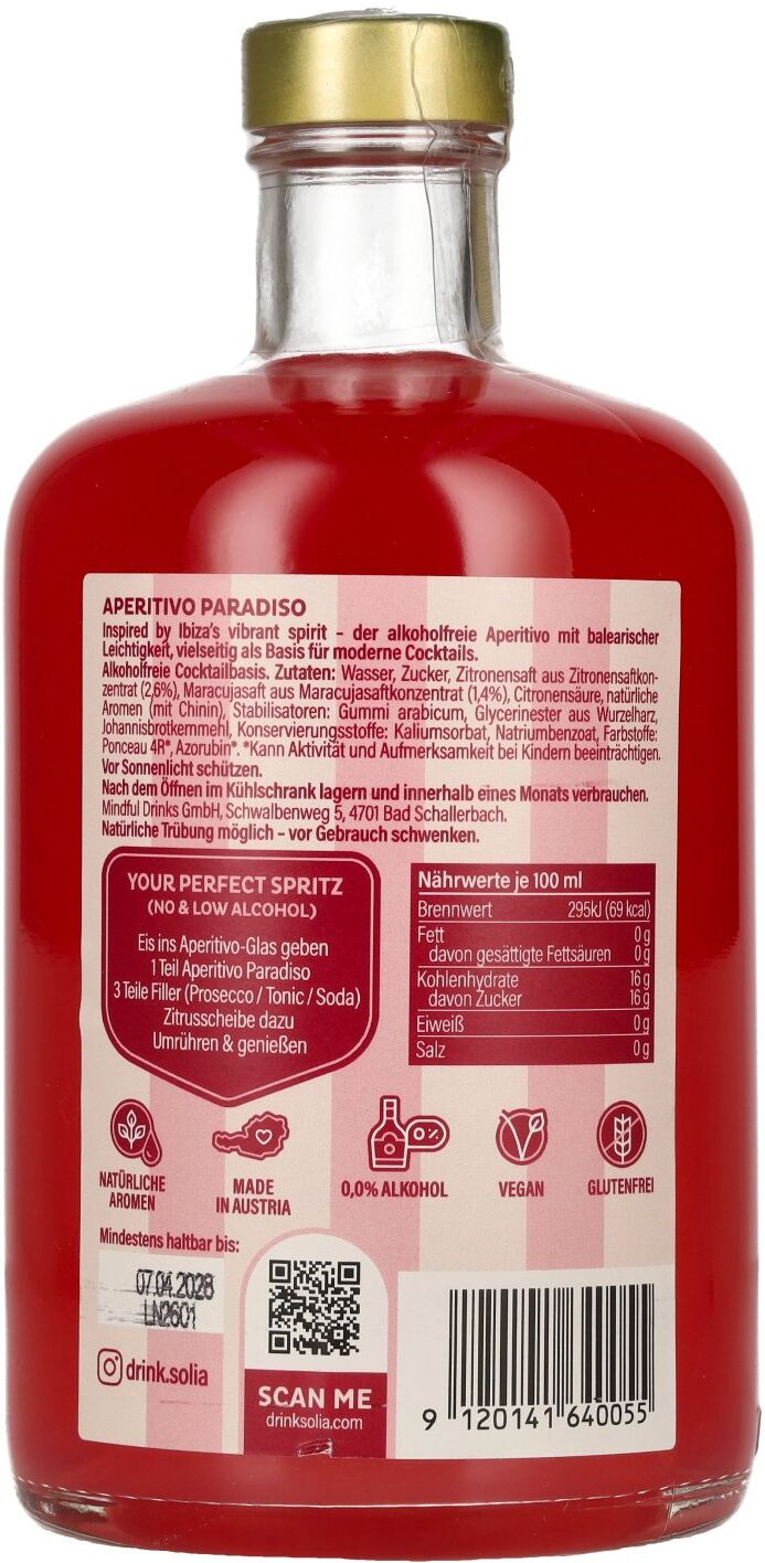Solia 0.0 non-alcoholic Aperitivo PARADISO 0,5l