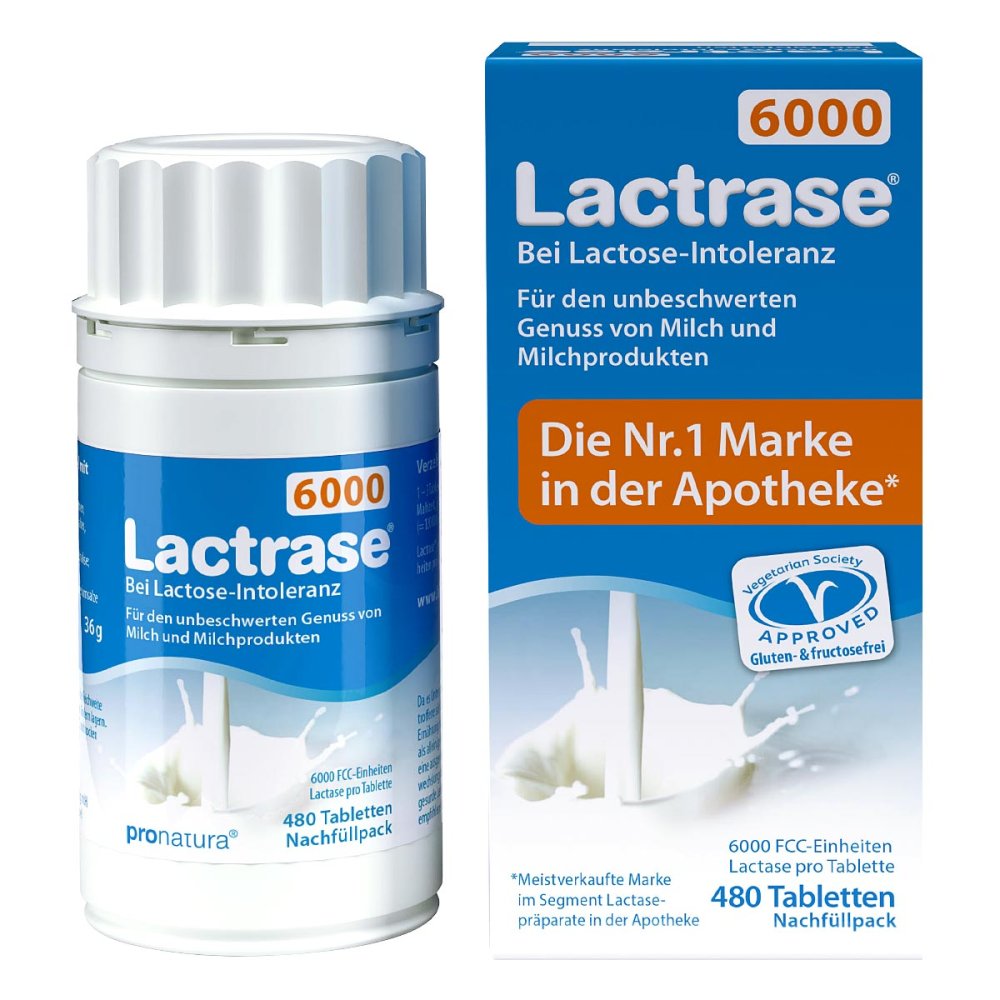 Pro Natura Gesellschaft für gesunde Ernährung mbH Lactrase 6.000 Fcc Tbl.klickspender Nachfüllpack 12412794