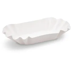 Pappschale (FSC Mix) oval weiß 17,5 x 10 x 3 cm