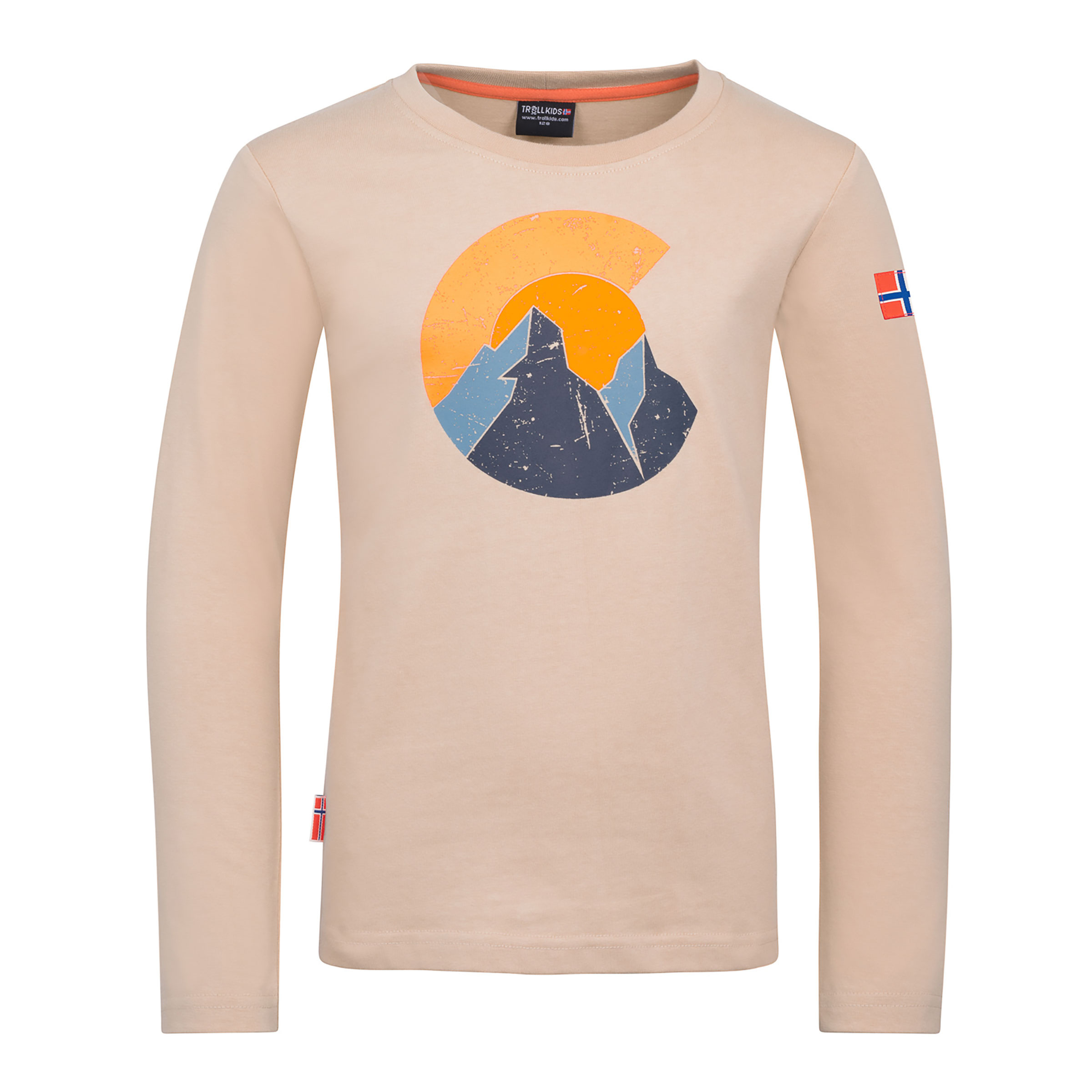 Trollkids Halsafjord Kinder Longsleeves cashew Größe 116 Lifestyle Widerstandsfähig