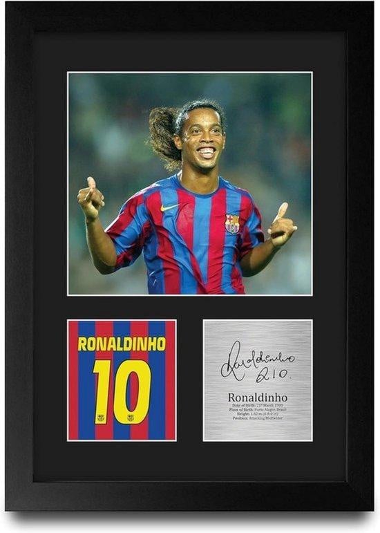 A4 Ingelijste Foto Portret Voetballegende met Gedrukte Handtekening voor Volwassenen