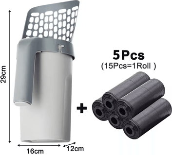 Inspire Curations CleanScoop Litter Scoop With Waste Bag Dispenser with 5rolls Of Garb