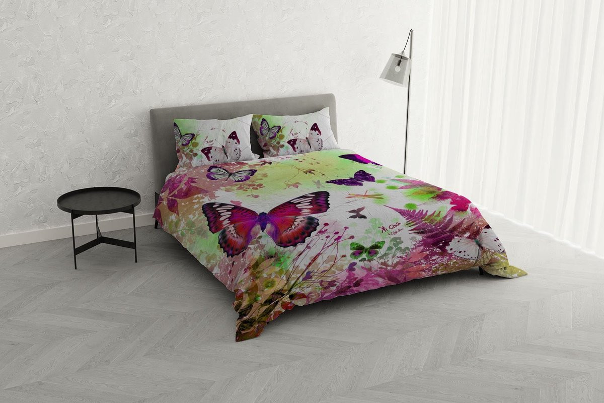 Omgoods KI-OSA Katoenen Bedlinnen Set met Digitale Print voor volwassenen, 200 x 220 cm