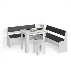 ECKBANKGRUPPE Tiberio Weiß 180 x 180 cm mit Tisch