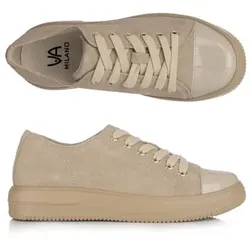 VIA MILANO Damen-Sneaker Materialmix runde Lackspitze Schnürung