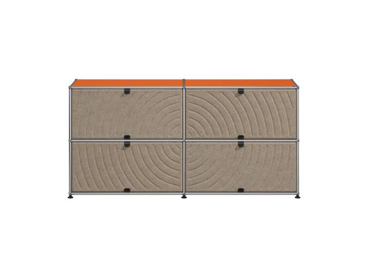 USM Haller Sideboard M68 reinorange Soft Panels taupe 2-fach breit 4 152.3x74x37.3 cm