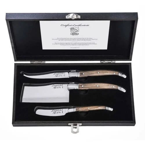 Laguiole Style de Vie Luxury Line Kaasmessen van Olijfhout - 3 stuks