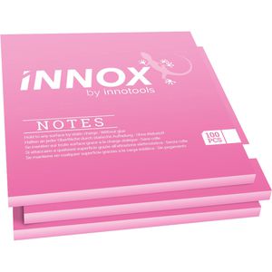 Innox Haftnotizen 31001004, pink, 100 x 100mm, elektrostatisch klebend, 3x 100 Blatt